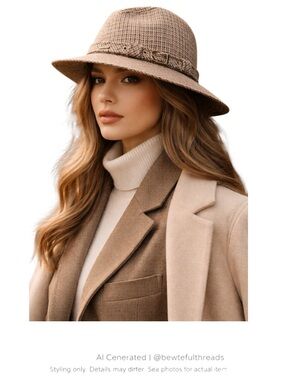 Vintage Tweed Fedora Hat Brown Wool Silk Lined Old Money Equestrian